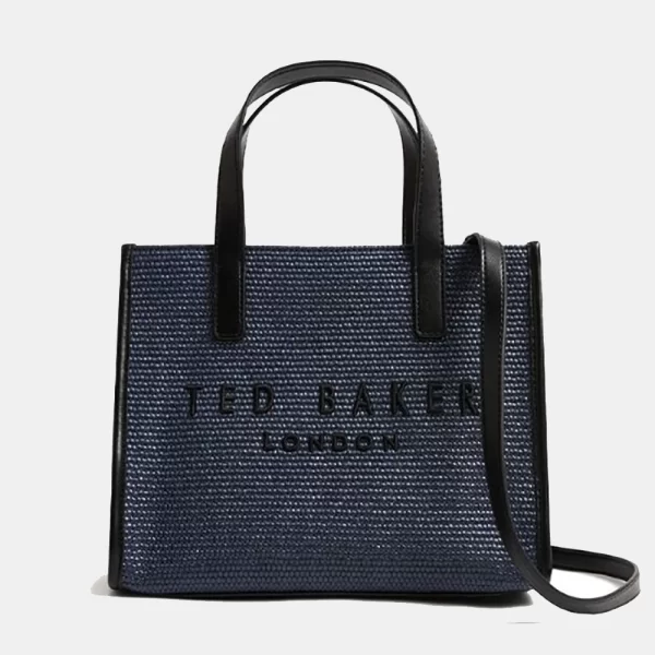 TED BAKER PAOLINA Faux Raffia Small Icon Bag 284037-NAVY NavyBlue