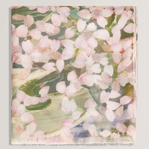 TED BAKER ORLAAE Floral Print Woven Scarf 284080-PINK Multi