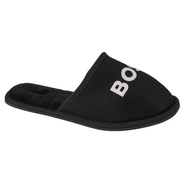 Boss Shoes Χειμερινές Ανδρικές Παντόφλες με Γούνα Μαύρες J29312-09B