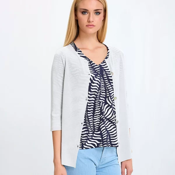 Γυναικεία Ζακέτα Regular Fit Με Βισκόζη Και 3/4 Μανίκι