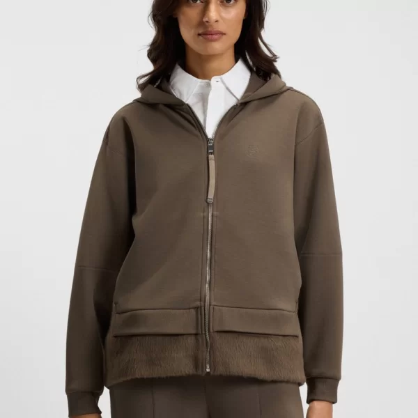 Boss Γυναικείο Φούτερ Relaxed Fit Με Κουκούλα