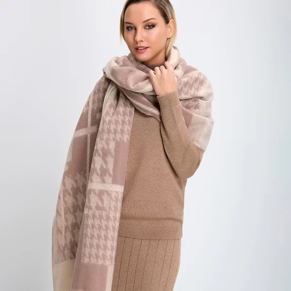 Γυναικεία Κάπα Εμπριμέ Εκρού