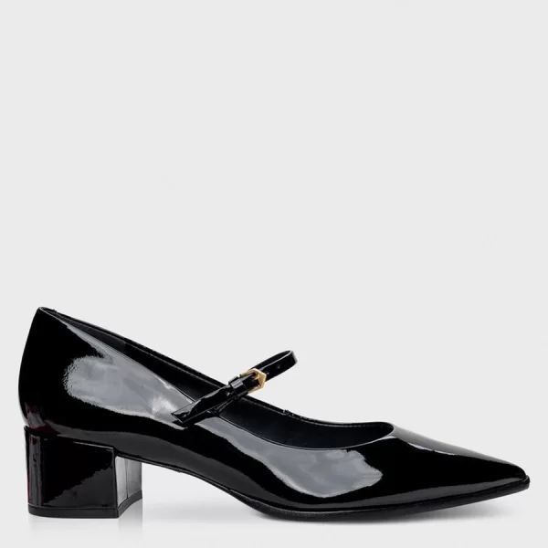 Carrano Γυναικεία Γόβα Μαύρη Mary Jane από Δέρμα