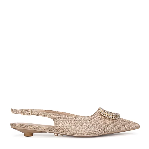 Twenty Four Haitch Γυναικεία Slingback Με Αγκράφα Και Strass