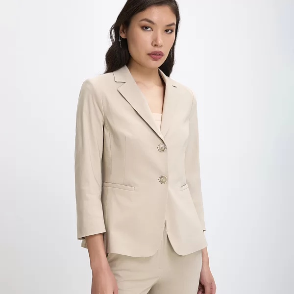 Γυναικείο Σακάκι με Κλασικά Πέτα και Μανίκι 3/4 Slim Fit