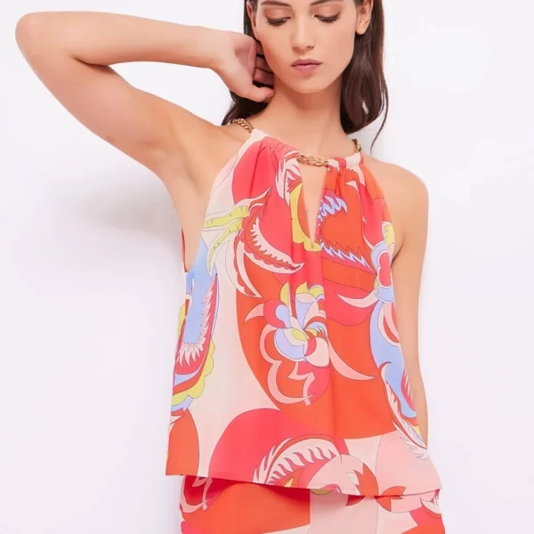 Gaudi Floral Georgette Τοπ σε Εμπριμέ