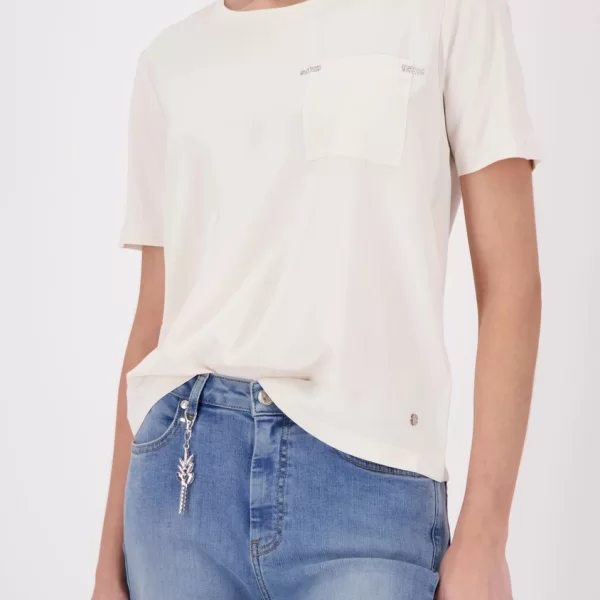 Monari Γυναικείο T-Shirt Με Τσέπη Και Strass Λεπτομέρειες