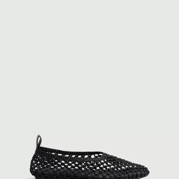 Soeur Γυναικεία Μπαλαρίνα Δερμάτινη Πλεκτή Με Διάτρητο Σχέδιο