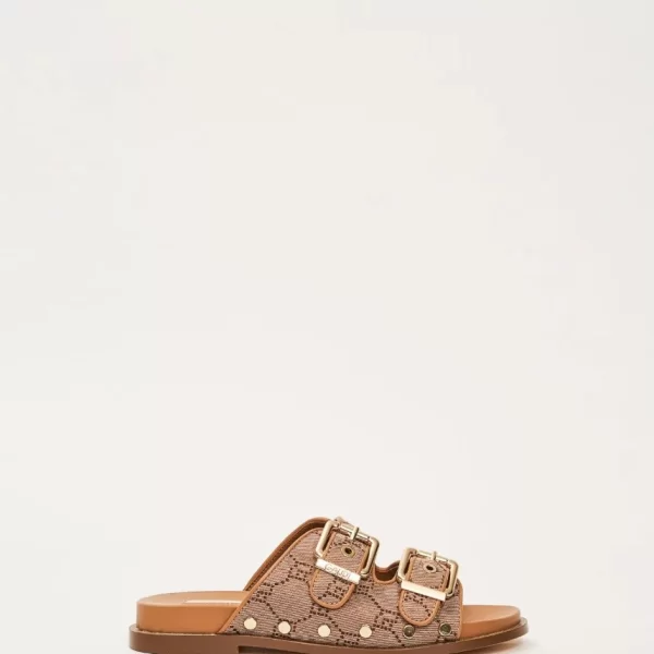 Gaudi Γυναικεία Σανδάλια Με Διπλά Λουράκια Και Διακοσμητικές Αγκράφες