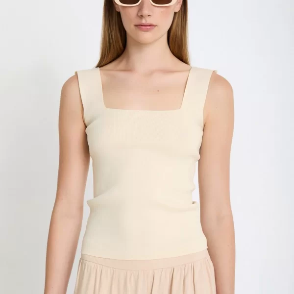 Skatie Γυναικείο Top Πλεκτό Essentials Με Τετράγωνη Λαιμόκοψη