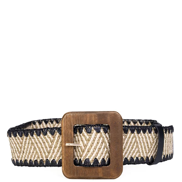 La Fee Maraboutee Γυναικεία Ζώνη Με Πλεκτό Σχέδιο Και Ξύλινη Αγκράφα