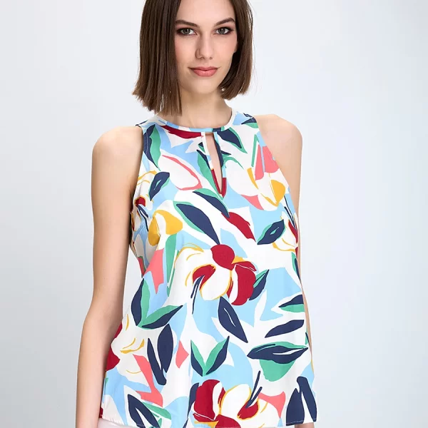 Penny Black Γυναικείο Τοπ Αμάνικο Βαμβακερό Με Floral Σχέδιο Πολύχρωμο