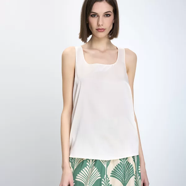 Penny Black Γυναικείο Τοπ Regular Fit Μεταξωτό Εκρού