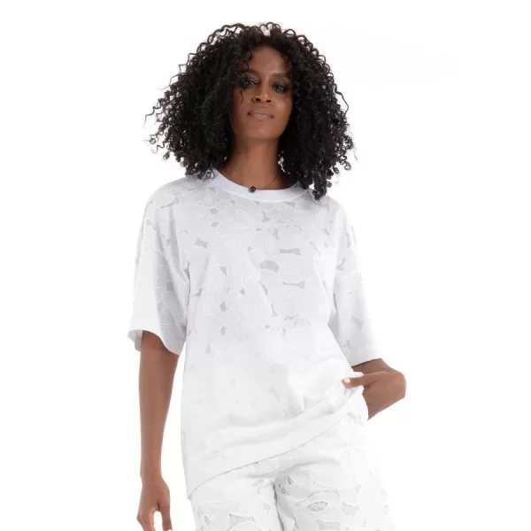 Boss Γυναικείο T-Shirt Regular Fit Με Ανάγλυφο Μοτίβο