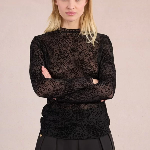 Molly Bracken Γυναικείο Τοπ Slim Fit Δαντελωτό Με Paisley Σχέδιο