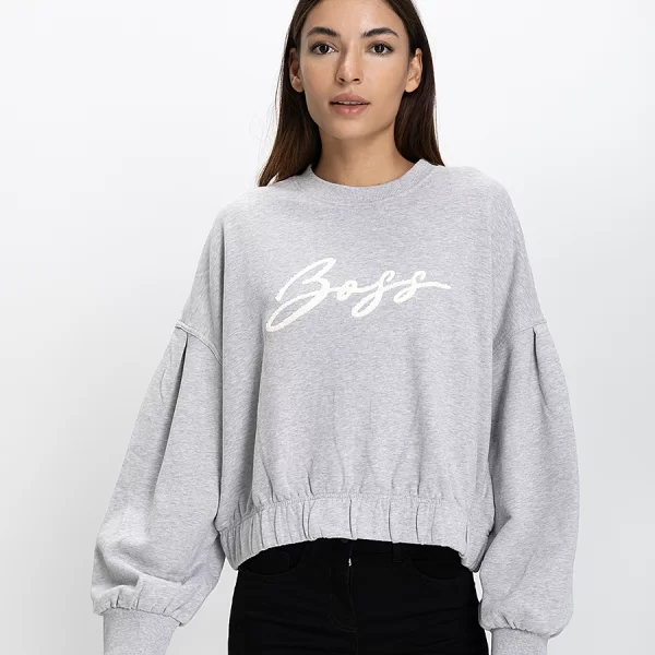 Boss Γυναικείο Φούτερ Oversized Fit Με Κεντημένο Λογότυπο