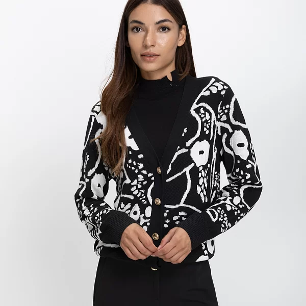 Gerry Weber Γυναικεία Πλεκτή Ζακέτα Regular Fit Με Μοτίβο