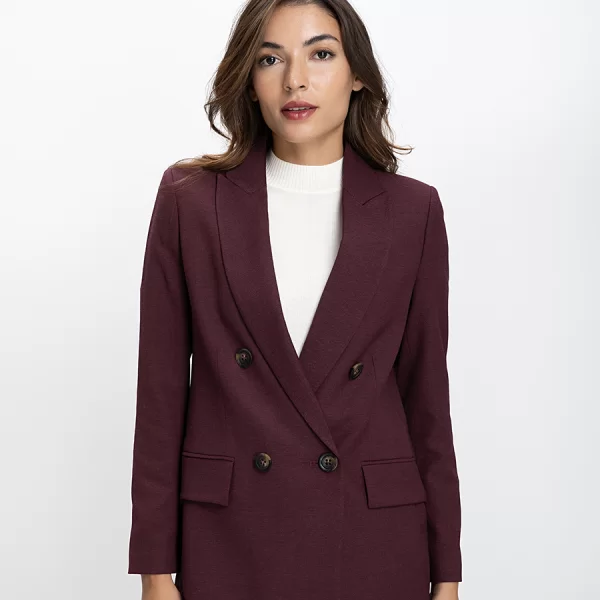 Γυναικείο Σακάκι Regular Fit Με Διπλό Κούμπωμα