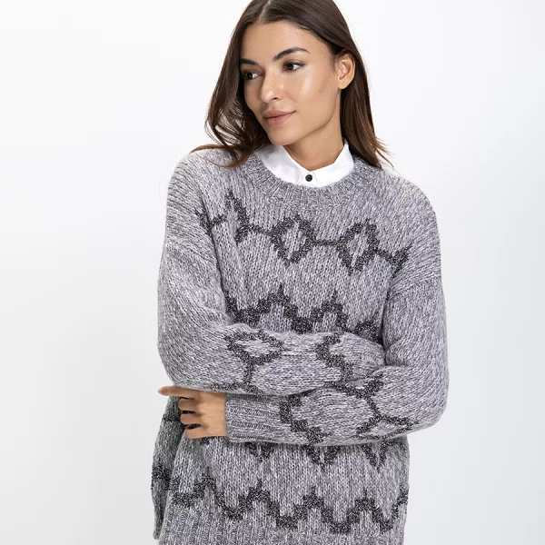 Penny Black Γυναικείο Πλεκτό Relaxed Fit Με Γεωμετρικό Μοτίβο