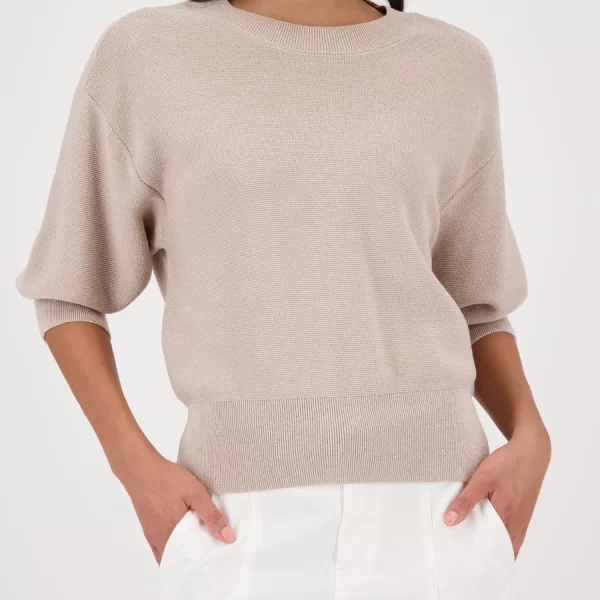 Monari Γυναικείο Πλεκτό Regular Fit Με Lurex Και Στρογγυλή Λαιμόκοψη