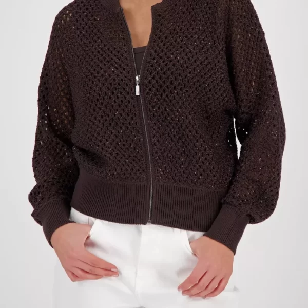Monari Γυναικεία Ζακέτα Regular Fit Με Ajour Πλέξη Και Φερμουάρ
