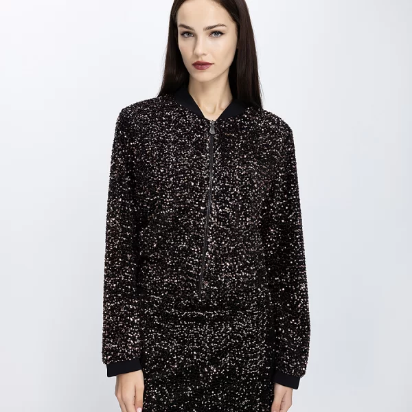 Elena Miro Γυναικεία Ζακέτα Με Παγιέτες