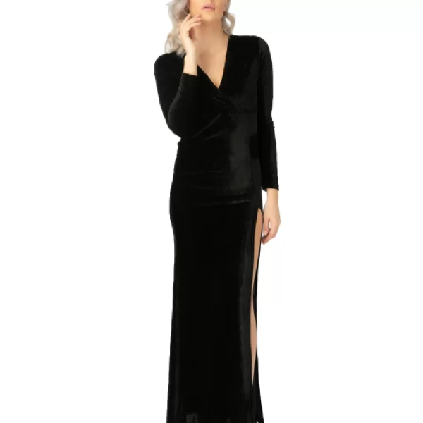 Μάξι Φόρεμα Βελούδο Μαύρο