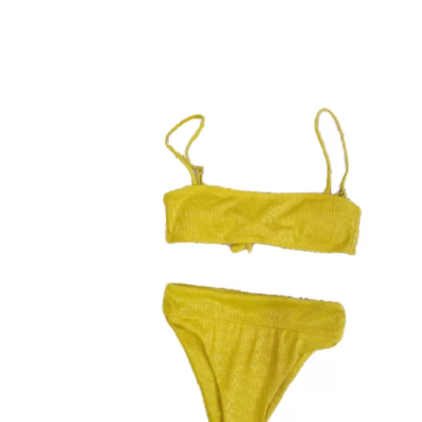 Σέτ Μαγιό Μπικίνι Ριπ Ψηλόμεσο Lurex Χρυσό