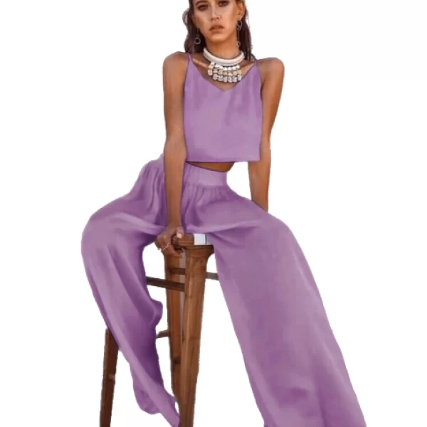 Σέτ Παντελόνα Με Τόπ Λιλά