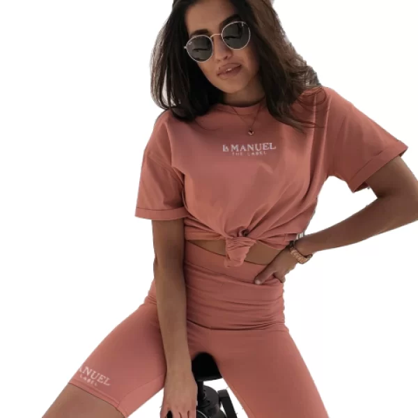 Σετ Biker Σορτσάκι Με T-shirt Σομόν