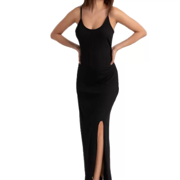 Φόρεμα Ρίπ Με Σκίσιμο Μαύρο