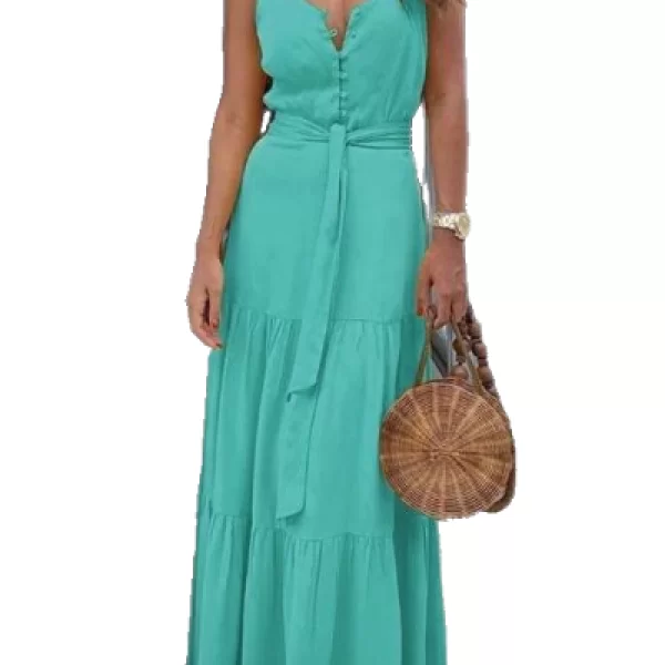 Μάξι Φόρεμα Με Κουμπιά Βεραμάν