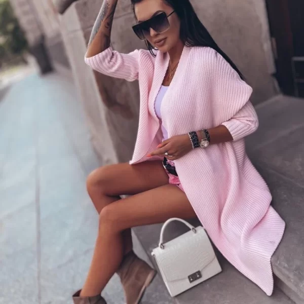 Ζακέτα Με Ιδιαίτερο Γιακά Ρόζ