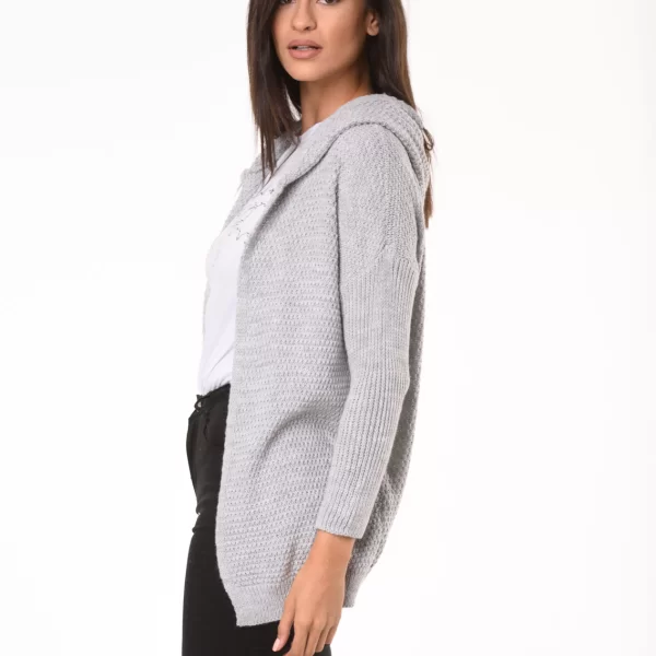 Ζακέτα Με Κουκούλα Γκρί