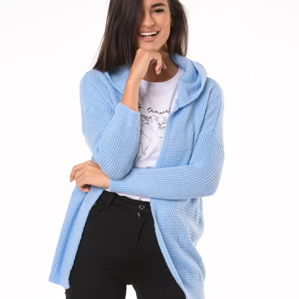 Ζακέτα Με Κουκούλα Γαλάζια