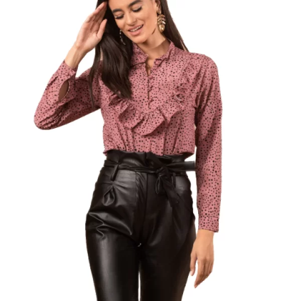 Πουκάμισο Πουά Με Βολάν Ρόζ