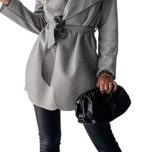 Πανωφόρι Με Ζώνη Bella Γκρί