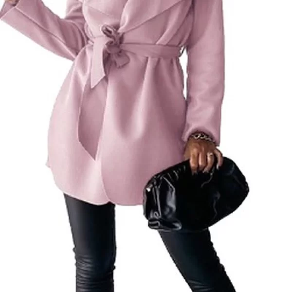 Πανωφόρι Με Ζώνη Bella Ρόζ