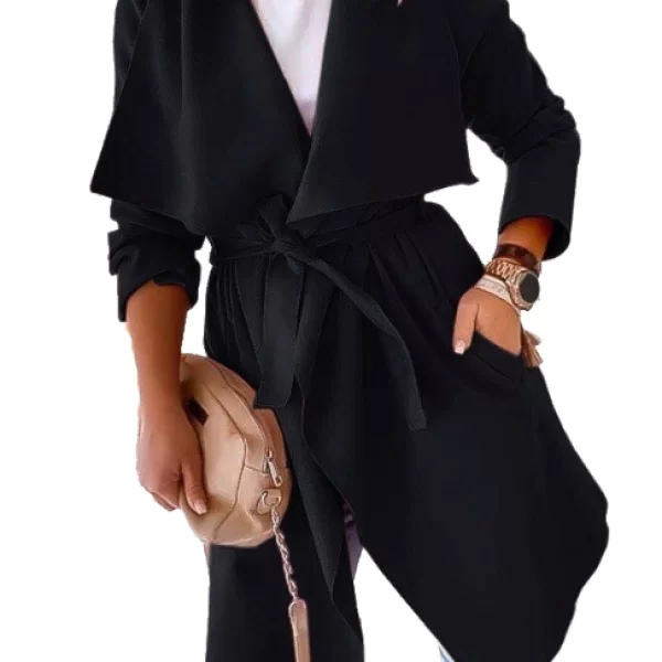 Πανωφόρι Με Ζώνη Mania Μαύρο