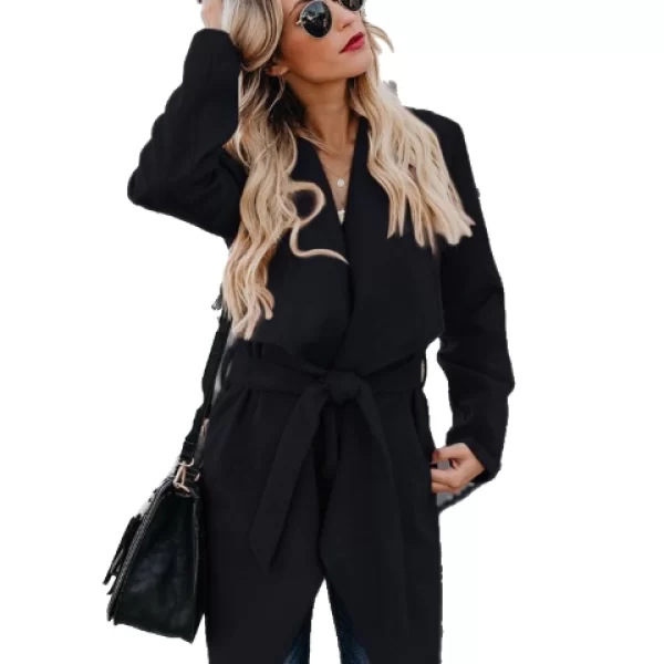 Πανωφόρι Με Ζώνη Kaylie Μαύρο