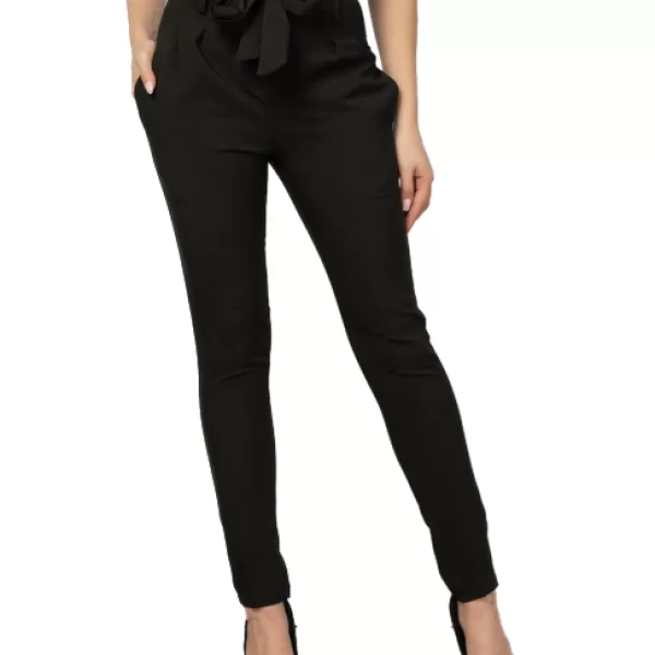 Ψηλόμεσο Παντελόνι Με Φιόγκο Μαύρο