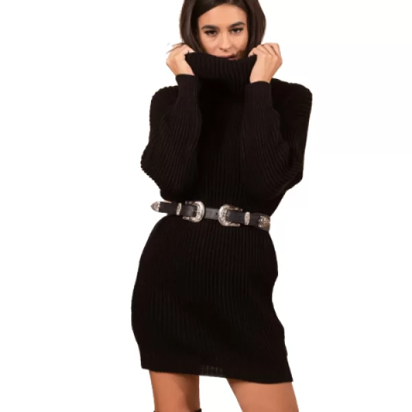 Cozy Sweater Dress Μαύρο