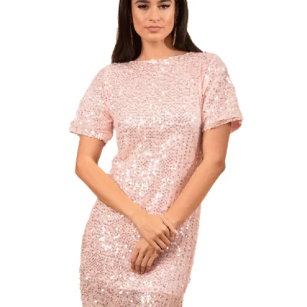 Φόρεμα Παγιέτα Ροζ