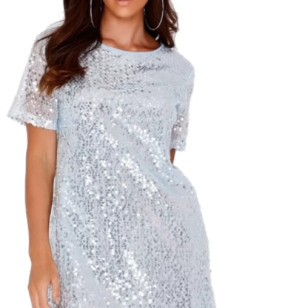 Φόρεμα Παγιέτα Γαλαζιο