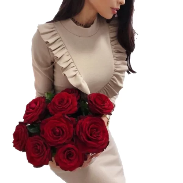 Φόρεμα με σχέδιο Φρουφρου Μπεζ