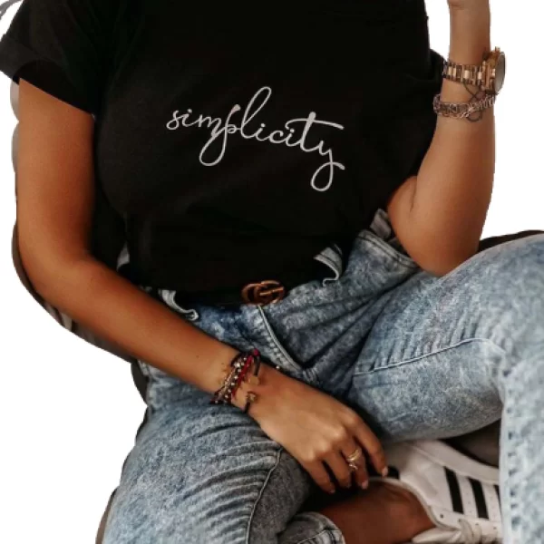 T-shirt Με Στάμπα Simplicity Μαύρο