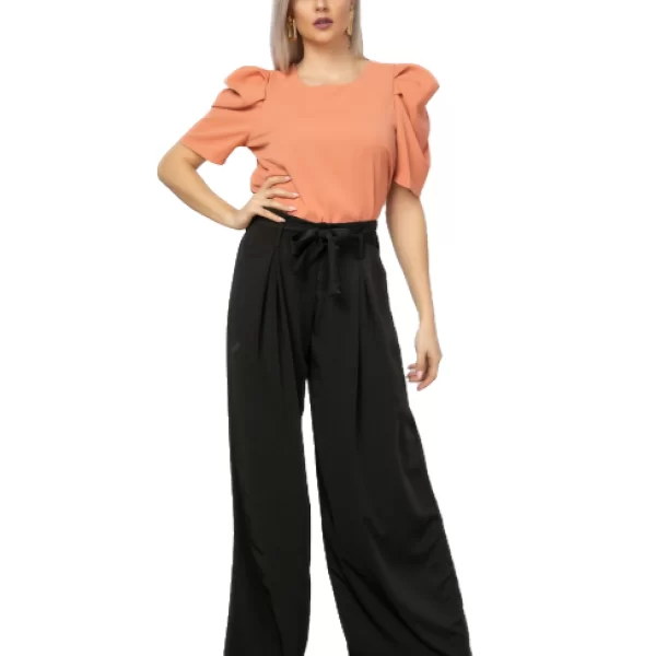 Παντελόνα Καμπάνα Σε Άνετη Γραμμή Μαύρη