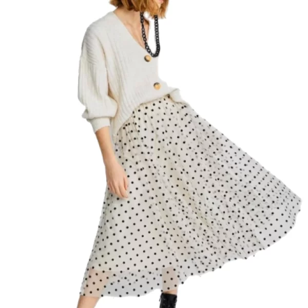 Πουά Τούλινη Φούστα Μπέζ