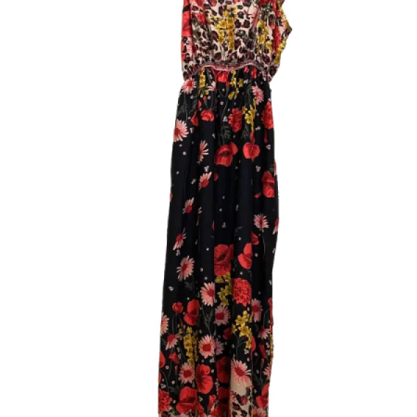 Maxi Φλοράλ Φόρεμα Μαύρο