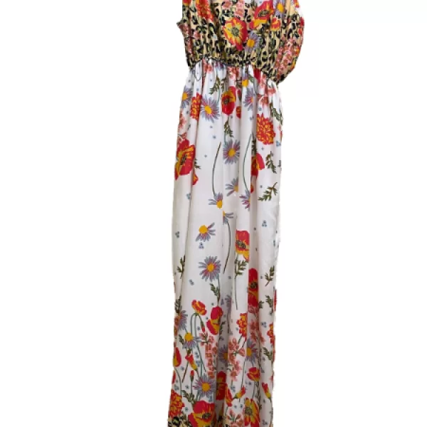 Maxi Φλοράλ Φόρεμα Λευκό